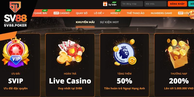 Khuyến mãi SV88 dành tặng người cá cược thể thao
