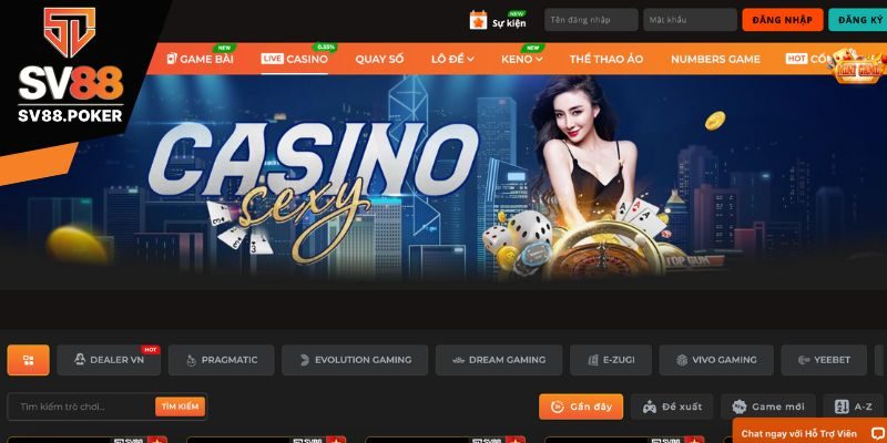 Nhà phát hành game sòng bài trực tuyến SV88