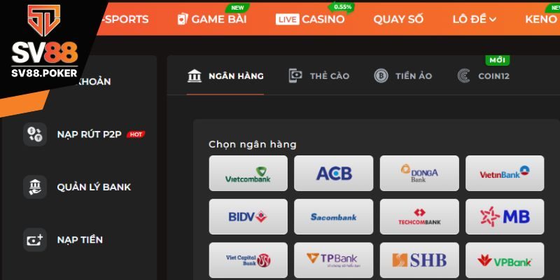 Những phương thức rút tiền SV88 hỗ trợ hội viên